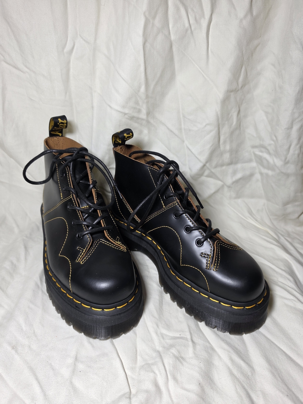 Dr Martens Black Church Monkey Platform Lace-Up Boots Womens 10
